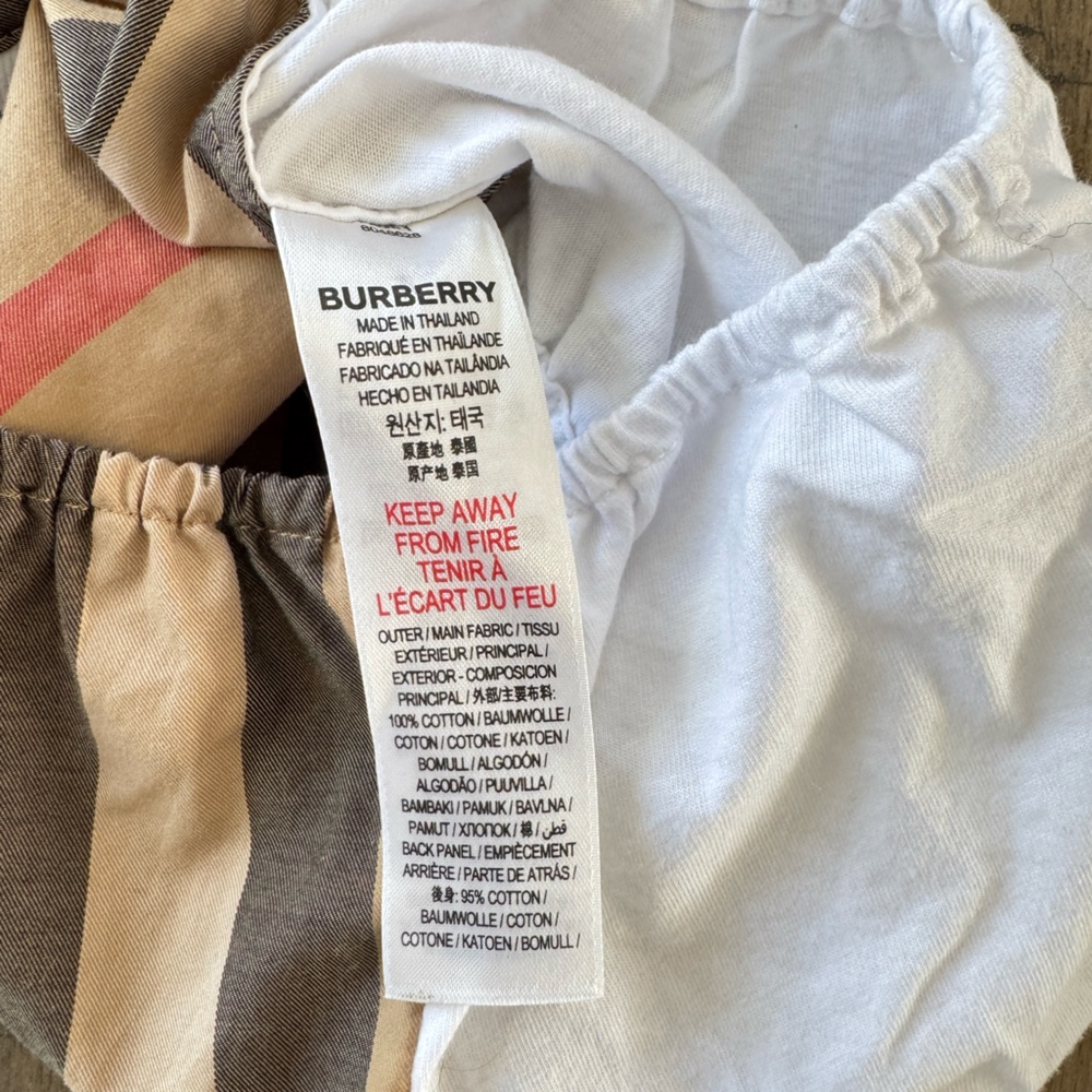 Burberry White and Tan Diaper Cover - Picture 9 of 9